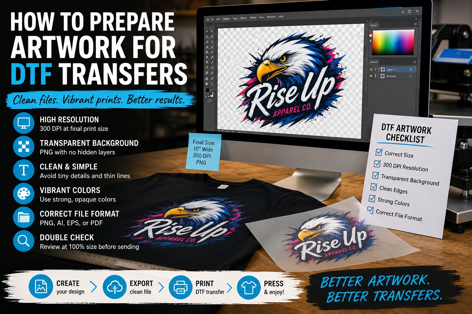 How to Prepare Artwork for DTF Transfers